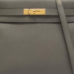 Pre Owned Hermes Etain Togo Leather Gold Finish Kelly Retourne 32 Bag