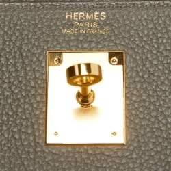 Pre Owned Hermes Etain Togo Leather Gold Finish Kelly Retourne 32 Bag