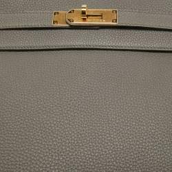 Pre Owned Hermes Etain Togo Leather Gold Finish Kelly Retourne 32 Bag