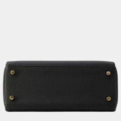 Hermes Kelly Retourne Black Togo Leather Size 25