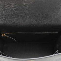 Hermes Kelly Retourne Black Togo Leather Size 25