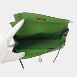 Hermes Kelly Move Vert Yucca Swift Leather