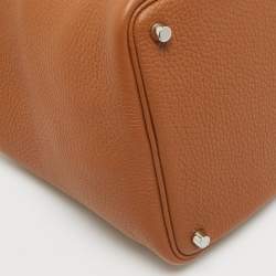 Pre Owned Hermès Gold Taurillon Clemence Leather Picotin Lock 18 Bag