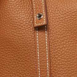 Pre Owned Hermès Gold Taurillon Clemence Leather Picotin Lock 18 Bag