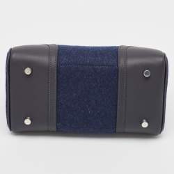 Hermes Caban/Bleu Nuit Swift Leather and Feutre Palladium Finish Limited Edition Birkin 25 Go Team Bag