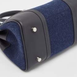 Hermes Caban/Bleu Nuit Swift Leather and Feutre Palladium Finish Limited Edition Birkin 25 Go Team Bag