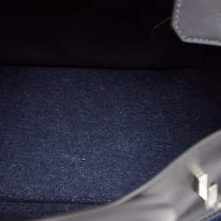 Hermes Caban/Bleu Nuit Swift Leather and Feutre Palladium Finish Limited Edition Birkin 25 Go Team Bag