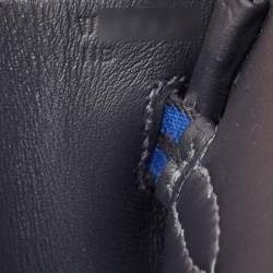 Hermes Caban/Bleu Nuit Swift Leather and Feutre Palladium Finish Limited Edition Birkin 25 Go Team Bag