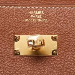 Hermes Gold Evercolor Leather Kelly To Go Wallet