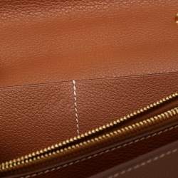 Hermes Gold Evercolor Leather Kelly To Go Wallet