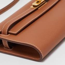 Hermes Gold Evercolor Leather Kelly To Go Wallet