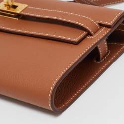 Hermes Gold Evercolor Leather Kelly To Go Wallet