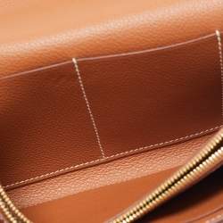 Hermes Gold Evercolor Leather Kelly To Go Wallet
