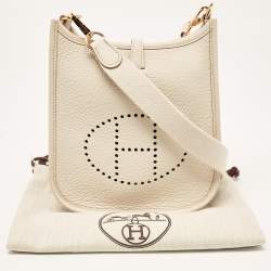 Pre Owned Hermes Beton Taurillon Clemence Leather Evelyne TPM Bag