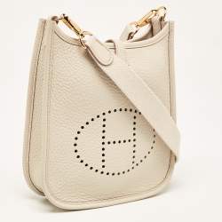 Pre Owned Hermes Beton Taurillon Clemence Leather Evelyne TPM Bag