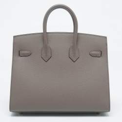 Hermès Etain Epsom Leather Gold Finish Birkin Sellier 25 Bag