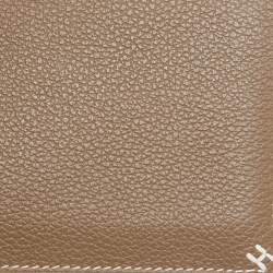 Pre Owned Hermès Etoupe Evercolor Leather H Sellier Card Holder