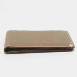 Pre Owned Hermès Etoupe Evercolor Leather H Sellier Card Holder