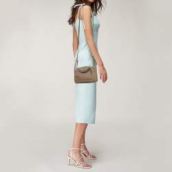 Hermes Etoupe Togo Leather Palladium Finish Mini Lindy Bag