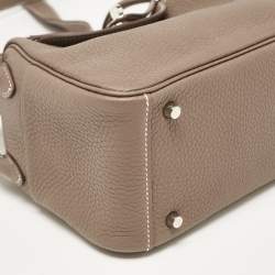 Hermes Etoupe Togo Leather Palladium Finish Mini Lindy Bag