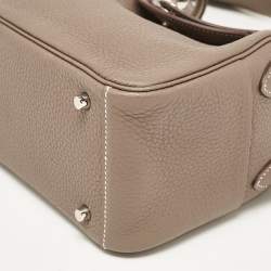 Hermes Etoupe Togo Leather Palladium Finish Mini Lindy Bag