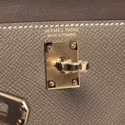 Pre Owned Hermes Etoupe Epsom Leather Gold Finish Mini Kelly II Sellier 20 Bag