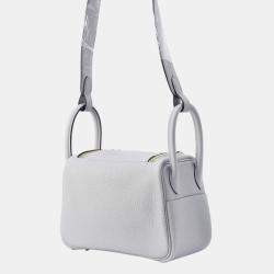 مملوكة مسبقًا Hermes Blue Gacier Taurillon Clemence Lindy bag Size Mini