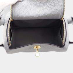 مملوكة مسبقًا Hermes Blue Gacier Taurillon Clemence Lindy bag Size Mini