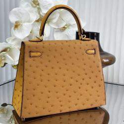 Pre Owned Hermes Ostrich Leather Kelly 25 Bag