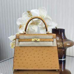Pre Owned Hermes Ostrich Leather Kelly 25 Bag