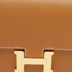 Pre Owned Hermès Gold Epsom Leather Gold Finish Constance 18 Mini Bag