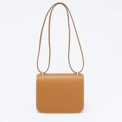 Pre Owned Hermès Gold Epsom Leather Gold Finish Constance 18 Mini Bag