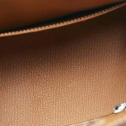 Hermes Gold Epsom Leather Palladium Finish Birkin Sellier 25 Bag