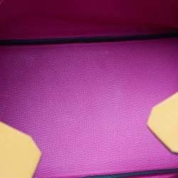 Hermès Jaune D' Or/Rose Pourpre Epsom Leather Gold Finish Birkin 30 Bag