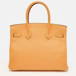 Hermès Jaune D' Or/Rose Pourpre Epsom Leather Gold Finish Birkin 30 Bag