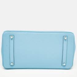 Hermès Bleu Atoll Taurillon Clemence Leather Palladium Finish Birkin 35 Bag