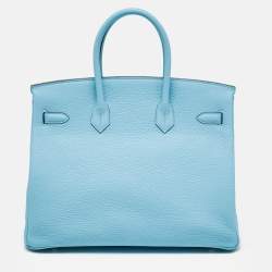Hermès Bleu Atoll Taurillon Clemence Leather Palladium Finish Birkin 35 Bag