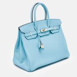 Hermès Bleu Atoll Taurillon Clemence Leather Palladium Finish Birkin 35 Bag