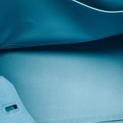Hermès Bleu Atoll Taurillon Clemence Leather Palladium Finish Birkin 35 Bag