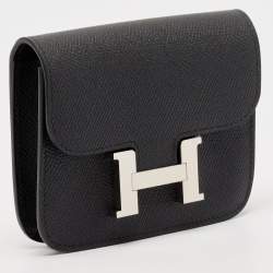 Hermès Noir Epsom Leather Constance Slim Wallet