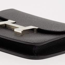 Hermès Noir Epsom Leather Constance Slim Wallet