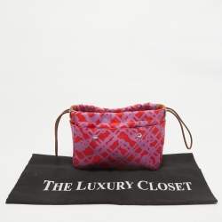 مملوكة م سبقًا Hermès Rouge de Cœur/Fauve Silk and Barenia Leather Fourbi 20 Pouch