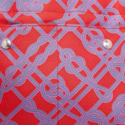 مملوكة مسبقًا Hermès Rouge de Cœur/Fauve Silk and Barenia Leather Fourbi 20 Pouch