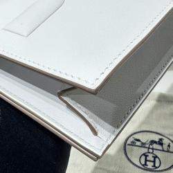 Hermes Cream/Grey Shadow Birkin Pochette