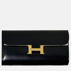 Hermes Black Leather Constance To Go Shoulder Bag