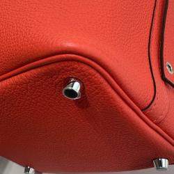 Hermes Red Leather Picotin Lock Bag