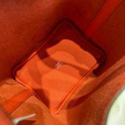 Hermes Red Leather Picotin Lock Bag