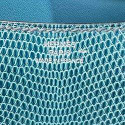 Hermes Ink Blue Lizard Leather Constance 19 Bag