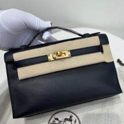 Hermes Black Swift leather Mini Kelly 1 bag