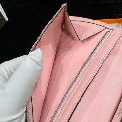 Hermes Pink Lizard Leather Bearn Wallet